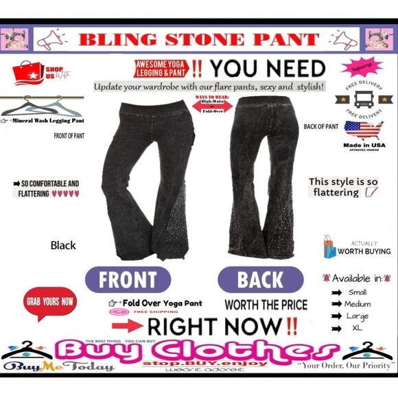 ✅BULLY Fold Over GEM STONE➕🆒 LEGGING PANT High Waist Mineral Wash 💸BUY NOW‼️🟢 - Picture 16 of 16